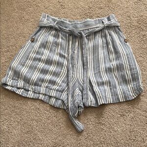 Angie High Waist Blue Striped Shorts